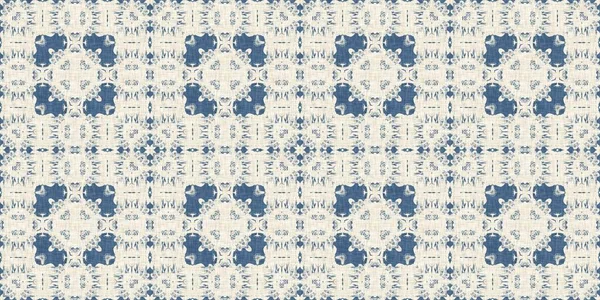 French blue quilt printed fabric border pattern for shabby chic home decor trim. Rustic farm house country cottage flower linen endless tape. Patchwork quilt effect ribbon edge