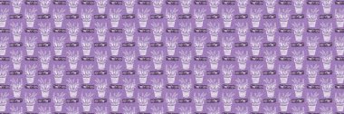 Cinsiyet ayrımı olmayan çiçek dikişsiz raster sınırı. Basit mor kaprisli 2 ton deseni. Çocuk odası duvar kâğıdı ya da her yerde skandal var.