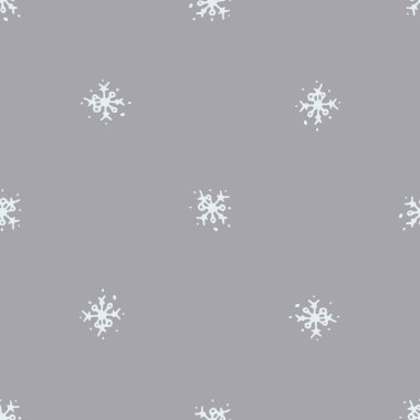 Noel cinsiyeti nötr kar tanesi kusursuz vektör deseni. Ambalaj kağıdı, Xmas ve buzlu duvar kâğıdı için erkeksi bir kar grafiği tasarımı. Tatil eli çizilmiş Aralık yıldızı