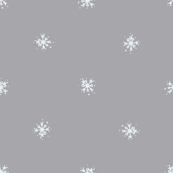 Julen Genusneutral Snöflinga Sömlös Vektor Mönster Maskulin Vinter Snö Grafisk — Stock vektor