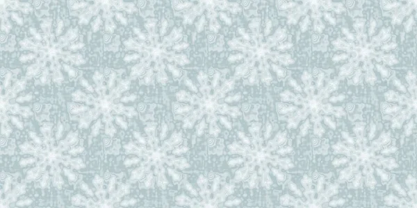 Soft ice blue snow flake border pattern background. Simple minimal frost blur effect seamless banner backdrop. Festive cold holiday season ribbon trim edge.