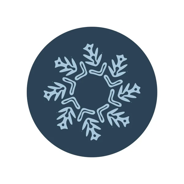 Kerst Sneeuwvlok Cirkel Illustratie Vector Motief Mannelijke Winter Sneeuw Grafisch — Stockvector