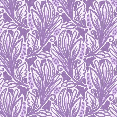 Cinsiyet olarak nötr mor botanik yaprak, dikişsiz raster arka plan. Basit, kaprisli, 2 tonlu bir model. Çocuk bezi duvar kâğıdı ya da her yerde skandal var.