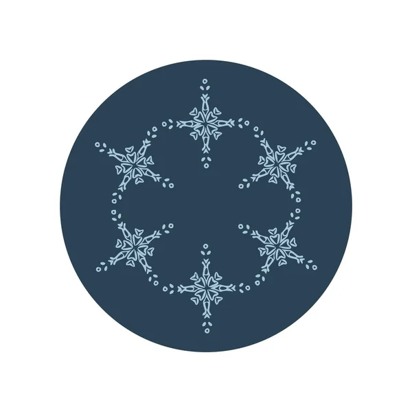 Natale Fiocco Neve Cerchio Illustrazione Motivo Vettoriale Grafica Neve Invernale — Vettoriale Stock
