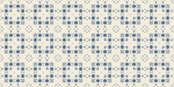 French blue quilt printed fabric border pattern for shabby chic home decor trim. Rustic farm house country cottage flower linen endless tape. Patchwork quilt effect ribbon edge