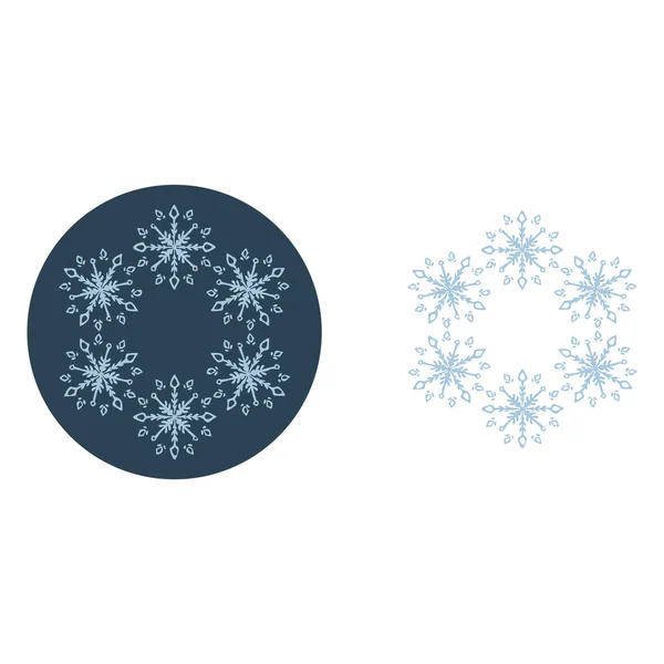 Kerst Sneeuwvlok Cirkel Illustratie Vector Motief Mannelijke Winter Sneeuw Grafisch — Stockvector
