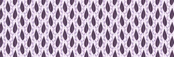 Gender Neutral Purple Foliage Leaf Seamless Raster Border Simple Whimsical — Stock Photo, Image