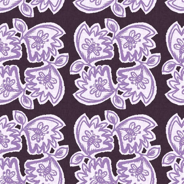 Gender Neutral Purple Flower Seamless Raster Background Simple Whimsical Tone — Stock Photo, Image
