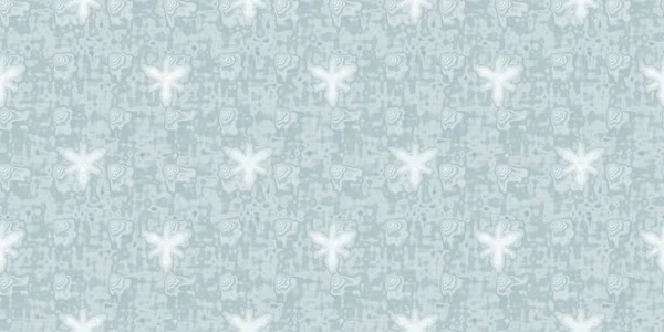 Soft ice blue snow flake border pattern background. Simple minimal frost blur effect seamless banner backdrop. Festive cold holiday season ribbon trim edge.