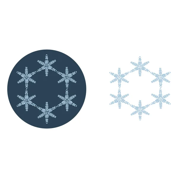 Navidad Copo Nieve Círculo Ilustración Vector Motivo Gráfico Nieve Invierno — Vector de stock
