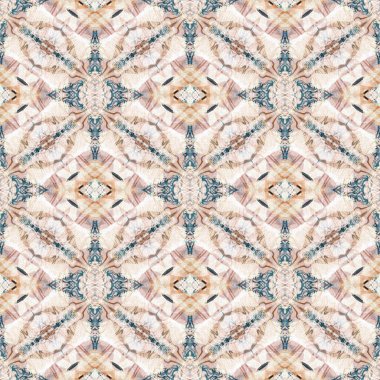 Retro boho geometrik kaleydoskop eşarp desenli arka plan. Renkli klasik azulejos kumaş desenli döşeme efekti