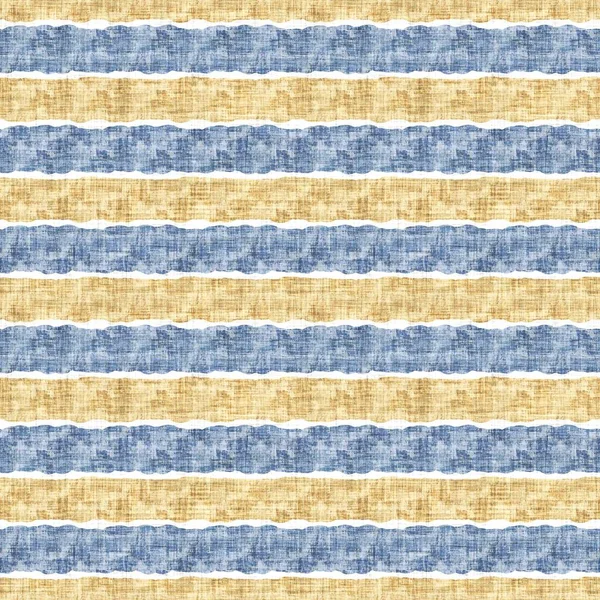 Nahtloser Stoffmuster Druck Der Französischen Landküche Blau Gelb Weiß Horizontal — Stockfoto