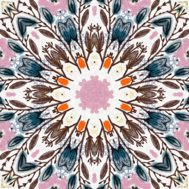 Eski 50 'lerin Fransız çiçekli kumaş desenleri, eski püskü ev dekorasyonu için. Oldukça skandi köy kır evi çiçekli geometrik dikişsiz arka plan. Yama işi yorgan etkisi fayans