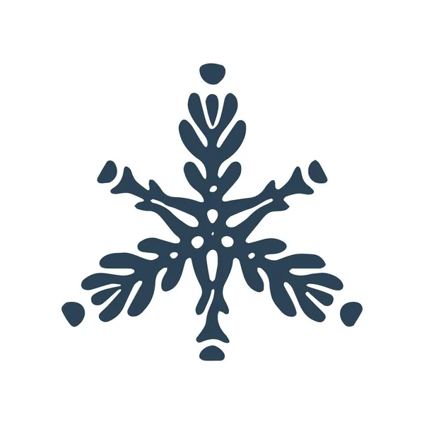 クリスマス雪のイラストベクトルモチーフ クリスマス 霜のアイコンのためのマスキュリン冬の雪のグラフィック 手描き12月雪6点星 — ストックベクタ
