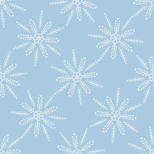 クリスマス凍結雪片シームレスベクトルパターン 包装紙のためのマスキュリン冬の雪のグラフィックデザイン クリスマス 霜降り壁紙 — ストックベクタ