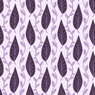 Cinsiyet olarak nötr mor botanik yaprak, dikişsiz raster arka plan. Basit, kaprisli, 2 tonlu bir model. Çocuk bezi duvar kâğıdı ya da her yerde skandal var.