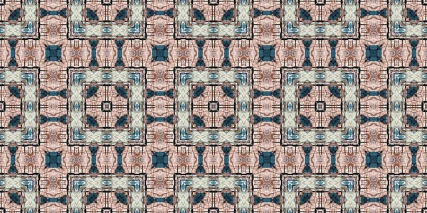 Retro Boho Geometrisches Kaleidoskop Schal Randmuster Hintergrund Bunte Vintage Azulejos — Stockfoto