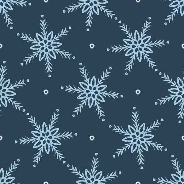 Flocon Neige Congelé Noël Motif Vectoriel Sans Couture Conception Graphique — Image vectorielle