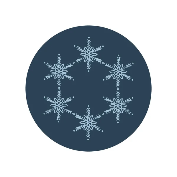 Navidad Copo Nieve Círculo Ilustración Vector Motivo Gráfico Nieve Invierno — Vector de stock