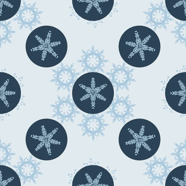Weihnachten Gefrorene Schneeflocke Nahtlose Vektormuster Maskuline Winterschnee Grafik Für Packpapier — Stockvektor
