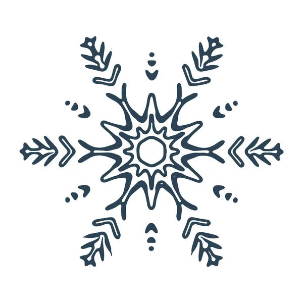 Weihnachten Schneeflocke Illustration Vektormotiv Maskuline Winterschnee Grafik Für Den Urlaub — Stockvektor