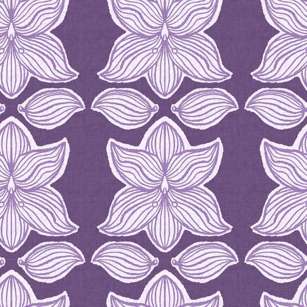 Gender Neutral Purple Flower Seamless Raster Background Simple Whimsical Tone — Stockfoto