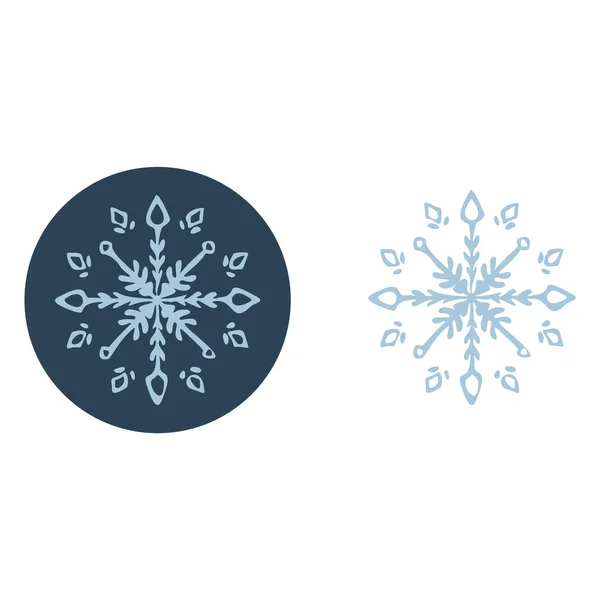 Christmas Snowflake Circle Illustration Vector Motif Masculine Winter Snow Graphic — Stock Vector