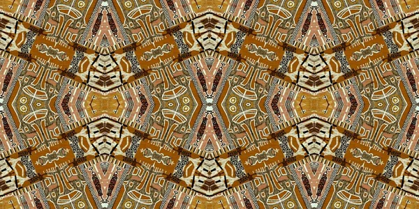 Bruin Safari Dier Print Patchwork Naadloze Rand Patroon Natuurlijke Quilt — Stockfoto