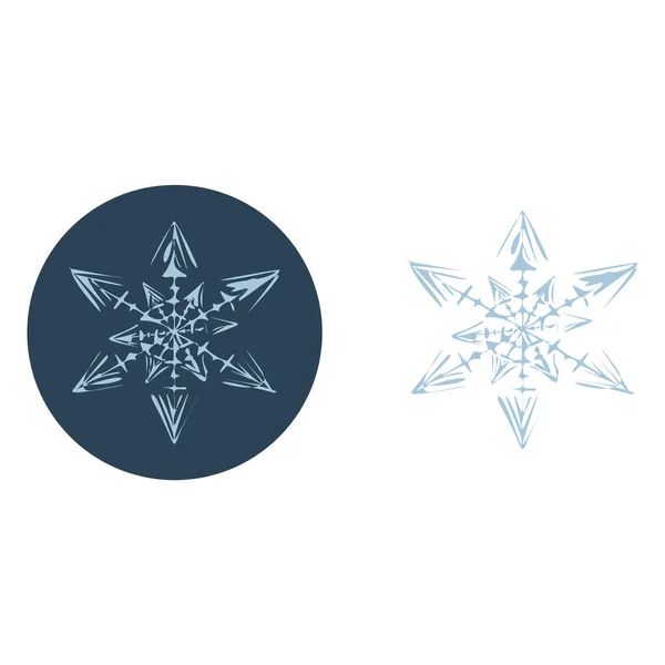 Weihnachten Schneeflocke Kreis Illustration Vektormotiv Maskuline Winterschnee Grafik Für Den — Stockvektor