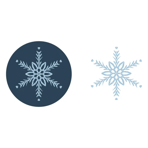 Vánoční Sněhová Vločka Kruh Ilustrační Vektorový Motiv Mužská Zimní Sněhová — Stockový vektor