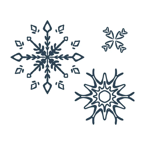 Kerst Sneeuwvlok Illustratie Vector Motief Mannelijke Winter Sneeuw Grafisch Voor — Stockvector