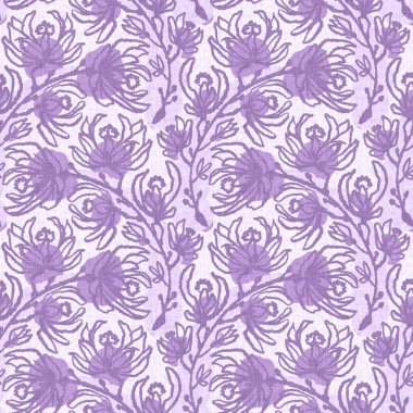 Cinsiyet ayrımı olmayan mor çiçek arkaplanı. Basit, kaprisli, 2 tonlu bir model. Çocuk bezi duvar kâğıdı ya da her yerde skandal var.