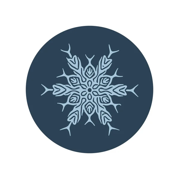 Kerst Sneeuwvlok Cirkel Illustratie Vector Motief Mannelijke Winter Sneeuw Grafisch — Stockvector