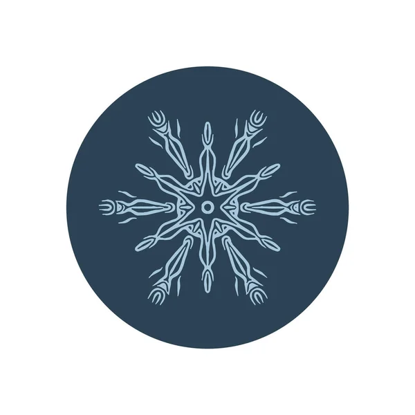Navidad Copo Nieve Círculo Ilustración Vector Motivo Gráfico Nieve Invierno — Archivo Imágenes Vectoriales