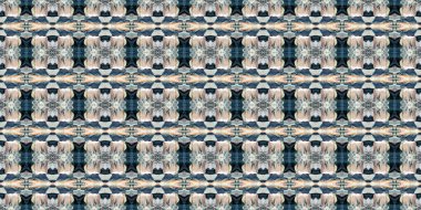 Retro boho geometrik kaleydoskop eşarp sınır modeli arka planı. Renkli klasik Azulejos kurdele kenar süsleme maskesini etkiler. Moda şalı Bitmeyen bandana bandosu