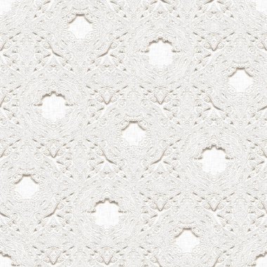 Beyaz keten dantel efekt arka planı. İnce üç boyutlu dantelli, asgari stil bir düğün davetiyesi. Kusursuz modern kağıt kaplanabilir.