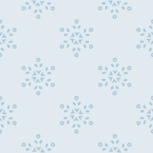 Christmas Frozen Snowflake Seamless Vector Pattern Masculine Winter Snow Graphic — Stock Vector