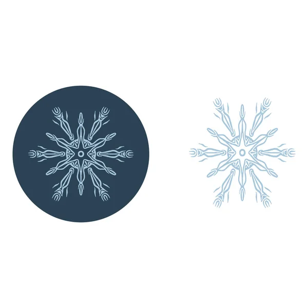 Kerst Sneeuwvlok Cirkel Illustratie Vector Motief Mannelijke Winter Sneeuw Grafisch — Stockvector