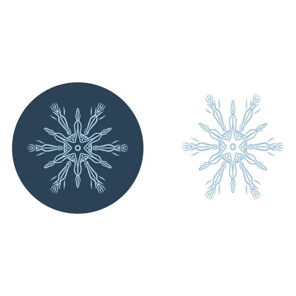 Weihnachten Schneeflocke Kreis Illustration Vektormotiv Maskuline Winterschnee Grafik Für Den — Stockvektor