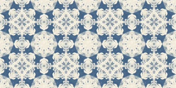 French blue quilt printed fabric border pattern for shabby chic home decor trim. Rustic farm house country cottage flower linen endless tape. Patchwork quilt effect ribbon edge