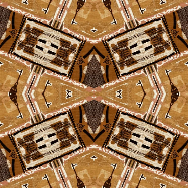 Brown Safari Animal Print Patchwork Seamless Pattern Natural Quilt Clash — Stock Photo, Image