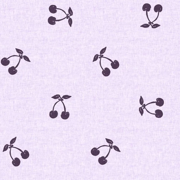 Gender neutral cherry fruit seamless raster background. Simple whimsical 2 tone pattern. Kids nursery wallpaper or scandi all over print