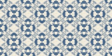 Eski püskü ev dekorasyonu için Fransız mavisi yorgan desenli kumaş kenar deseni. Kırsal çiftlik evi kır evi çiçekli keten sonsuz bant. Yamalı yorgan efekti kurdele kenarı