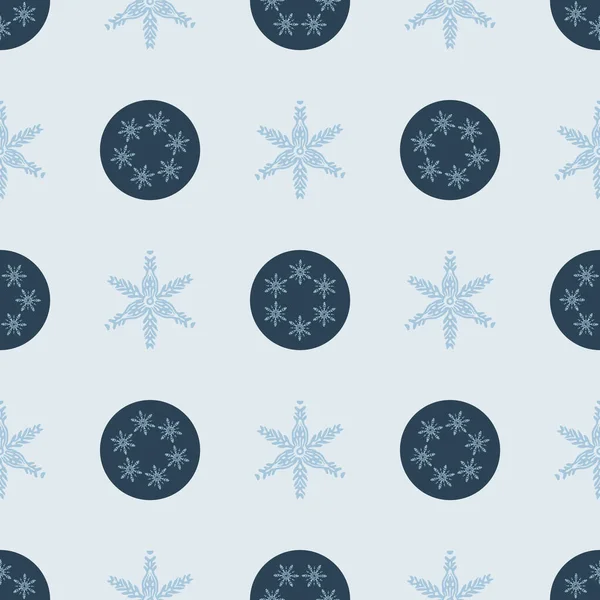 Noel Dondurulmuş Kar Tanesi Kusursuz Vektör Deseni Ambalaj Kağıdı Xmas — Stok Vektör