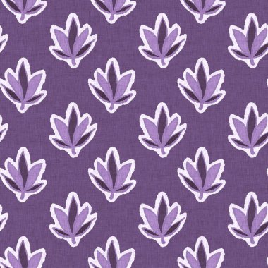 Cinsiyet olarak nötr mor botanik yaprak, dikişsiz raster arka plan. Basit, kaprisli, 2 tonlu bir model. Çocuk bezi duvar kâğıdı ya da her yerde skandal var.