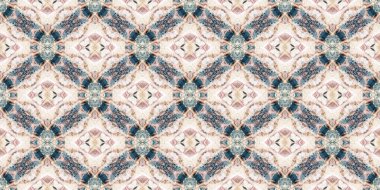 Retro boho geometrik kaleydoskop eşarp sınır modeli arka planı. Renkli klasik Azulejos kurdele kenar süsleme maskesini etkiler. Moda şalı Bitmeyen bandana bandosu