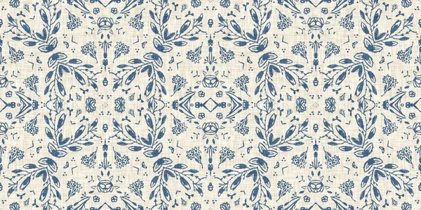 French blue floral french printed fabric border pattern for shabby chic home decor trim. Rustic farm house country cottage flower linen endless tape. Patchwork quilt effect ribbon edge