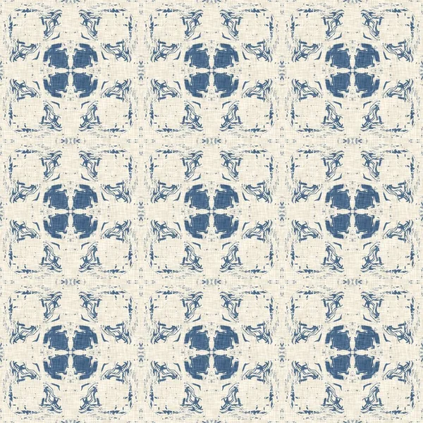 French Blue Quilt Printed Fabric Pattern Shabby Chic Home Decor — Stock Photo, Image