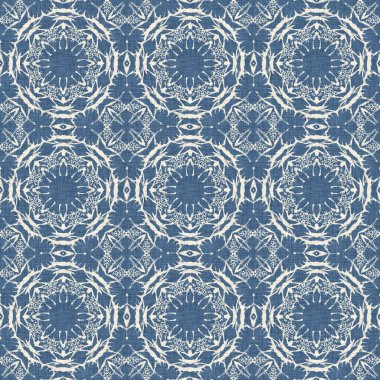 Çiftlik evi mavi kar tanesi desenli arka plan. Frosty batik damasch fransız efekti kusursuz arkaplan. Şenlikli soğuk tatil sezonu duvar kâğıdı döşemesi