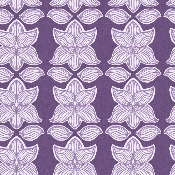 Gender Neutral Purple Flower Seamless Raster Background Simple Whimsical Tone — Foto Stock